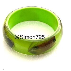 Vintage Bangle Bracelet Lime Green